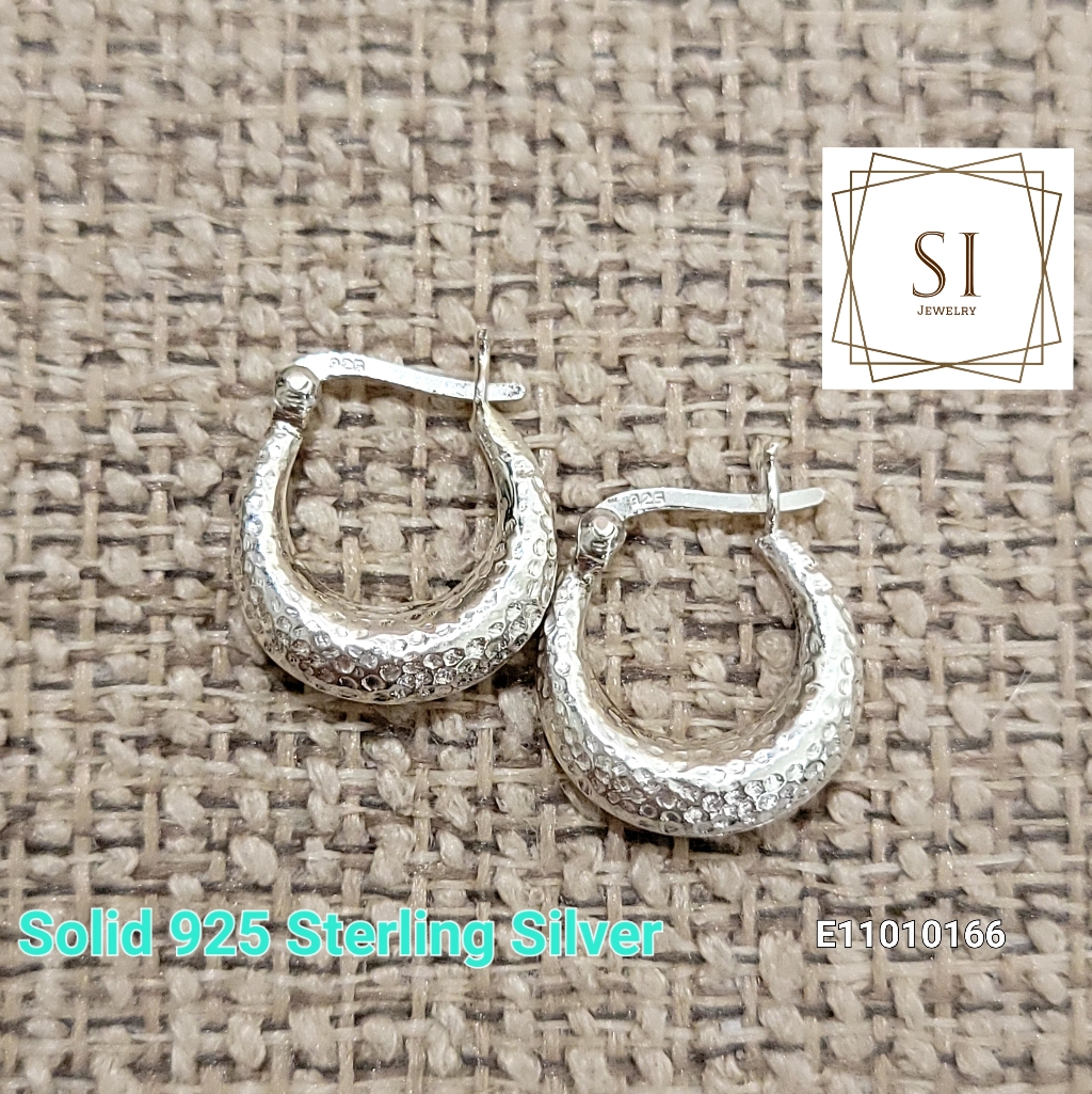 Real Solid Genuine 925 Sterling Silver Hoop Earrings. Designer Style